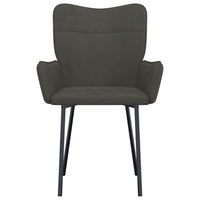 Thumbnail for Esszimmerstühle 2 Stk. Dunkelgrau Samt