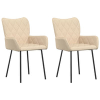 Thumbnail for Esszimmerstühle 2 Stk. Creme Stoff