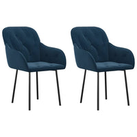Thumbnail for Esszimmerstühle 2 Stk. Blau Samt
