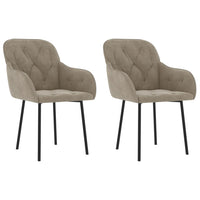 Thumbnail for Esszimmerstühle 2 Stk. Hellgrau Samt