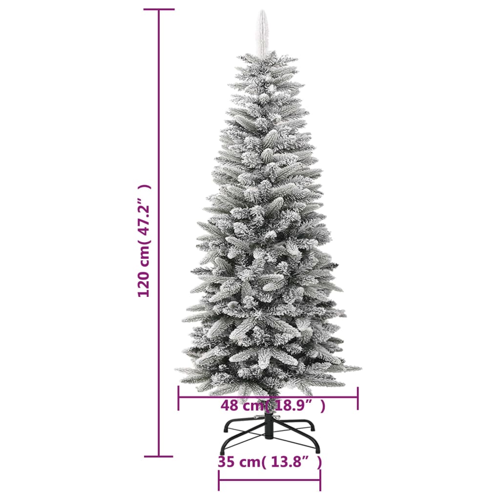 Künstlicher Weihnachtsbaum Beschneit Schlank 120 cm PVC&PE