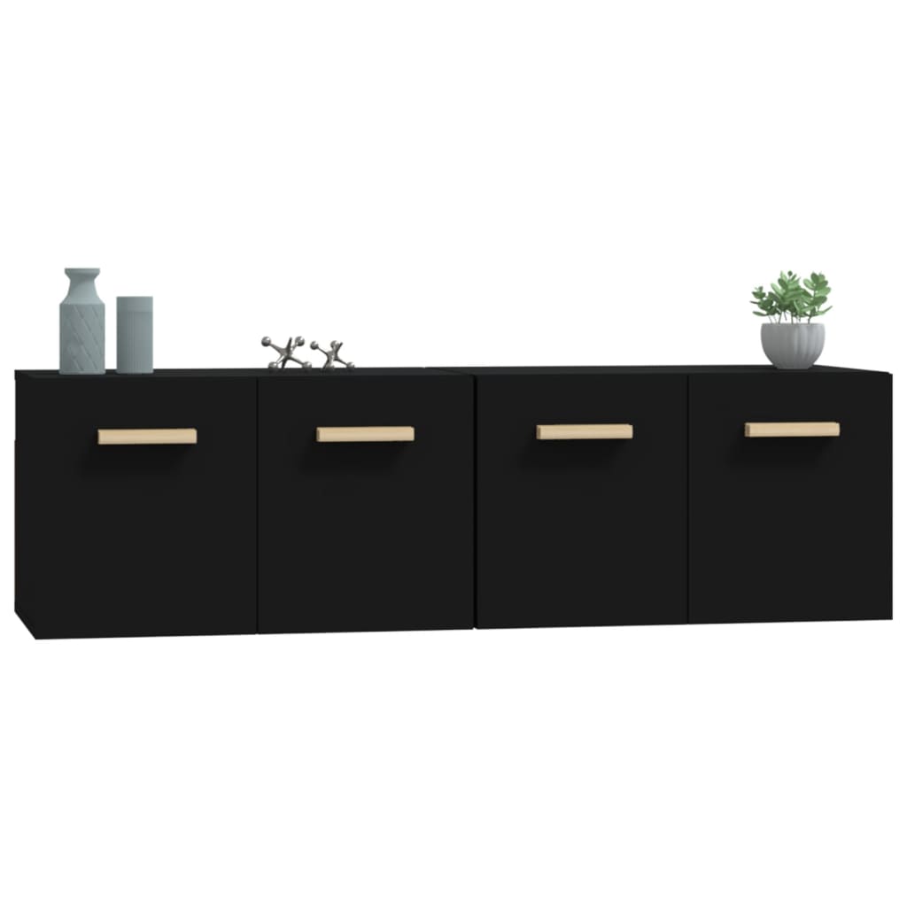 Wandschränke 2 Stk. Schwarz 60x36,5x35 cm Holzwerkstoff