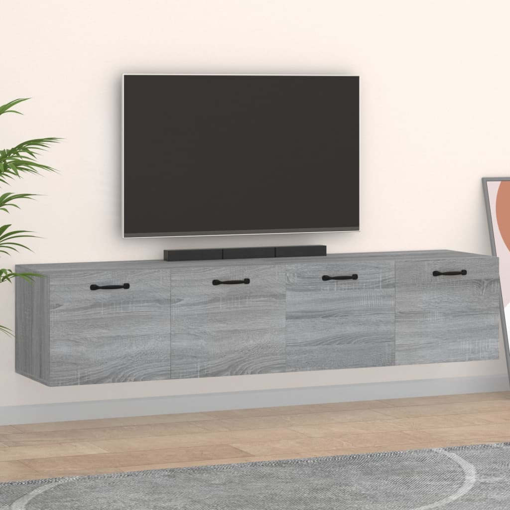 Wandschränke 2 Stk. Grau Sonoma 60x36,5x35 cm Holzwerkstoff