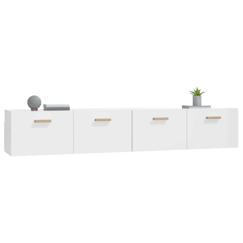 Wandschränke 2 Stk. Hochglanz-Weiß 100x36,5x35 cm Holzwerkstoff
