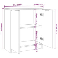 Thumbnail for Sideboards 2 Stk. Hochglanz-Weiß 60x30x70 cm Holzwerkstoff