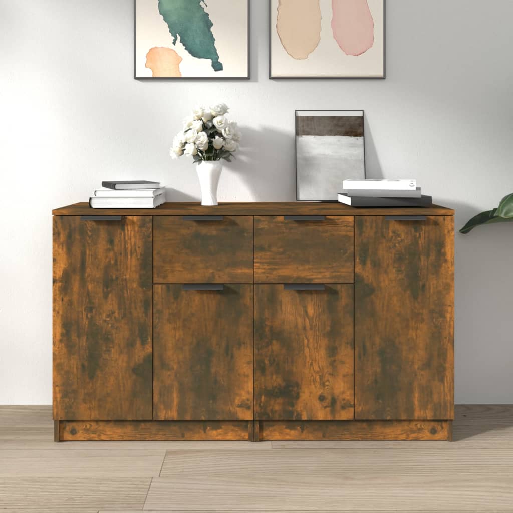 Sideboards 2 Stk. Räuchereiche 60x30x70 cm Holzwerkstoff