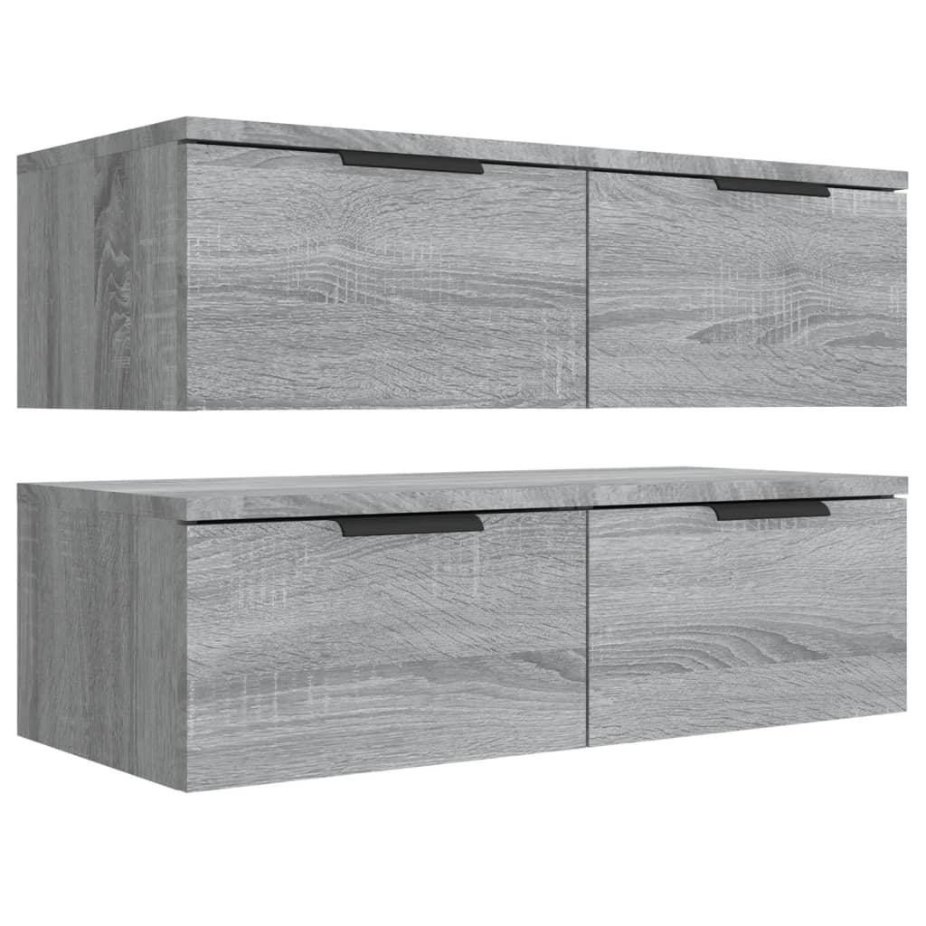 Wandschränke 2 Stk. Grau Sonoma 68x30x20 cm Holzwerkstoff