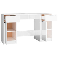 Thumbnail for Schreibtisch mit Beistellschrank Hochglanz-Weiß Holzwerkstoff