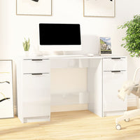Thumbnail for Schreibtisch mit Beistellschrank Hochglanz-Weiß Holzwerkstoff