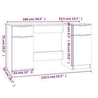 Thumbnail for Schreibtisch mit Beistellschrank Braun Eichen-Optik