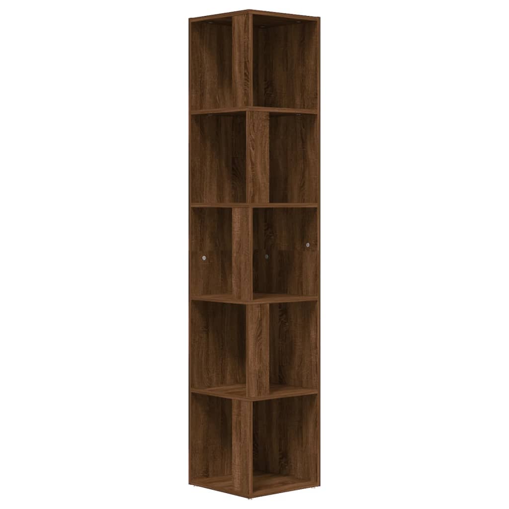Eckregal Braun Eichen-Optik 33x33x164,5 cm Holzwerkstoff