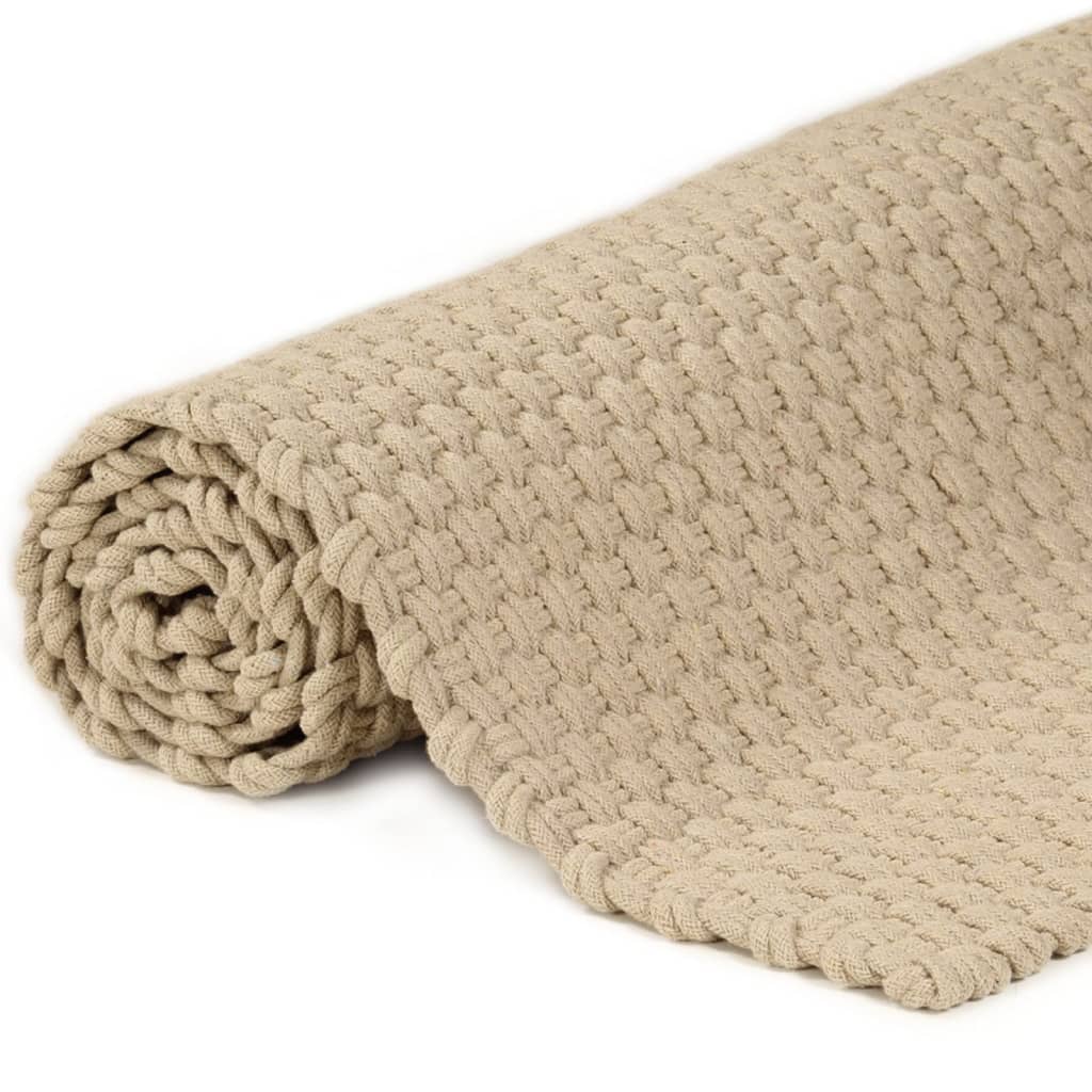 Teppich Rechteckig Natur 180x250 cm Baumwolle