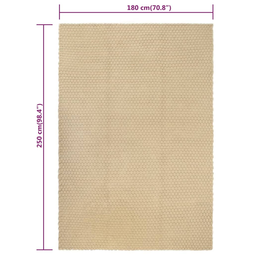 Teppich Rechteckig Natur 180x250 cm Baumwolle