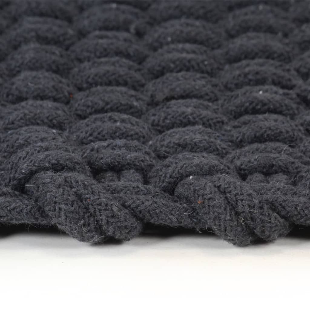 Teppich Rechteckig Anthrazit 80x160 cm Baumwolle
