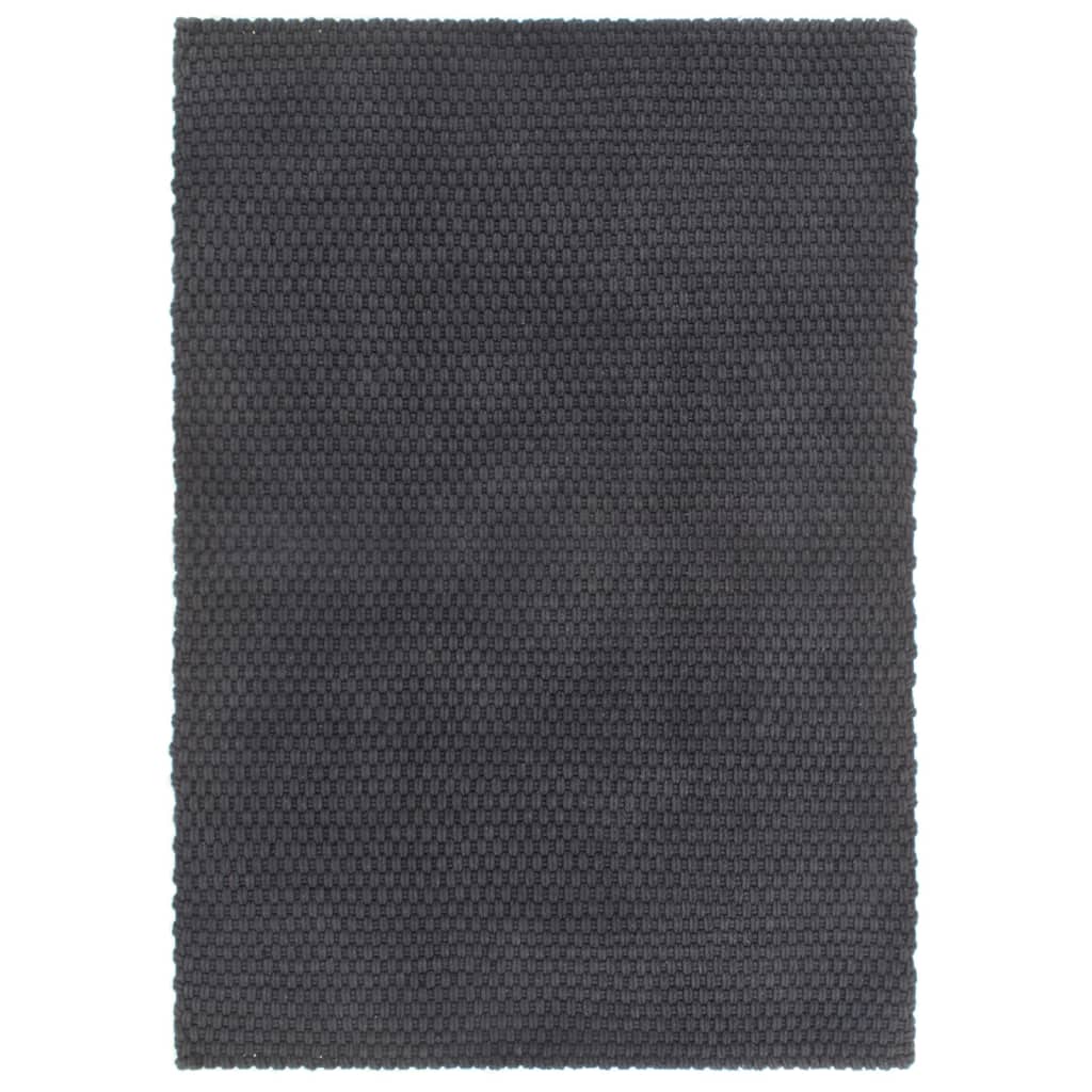 Teppich Rechteckig Anthrazit 180x250 cm Baumwolle