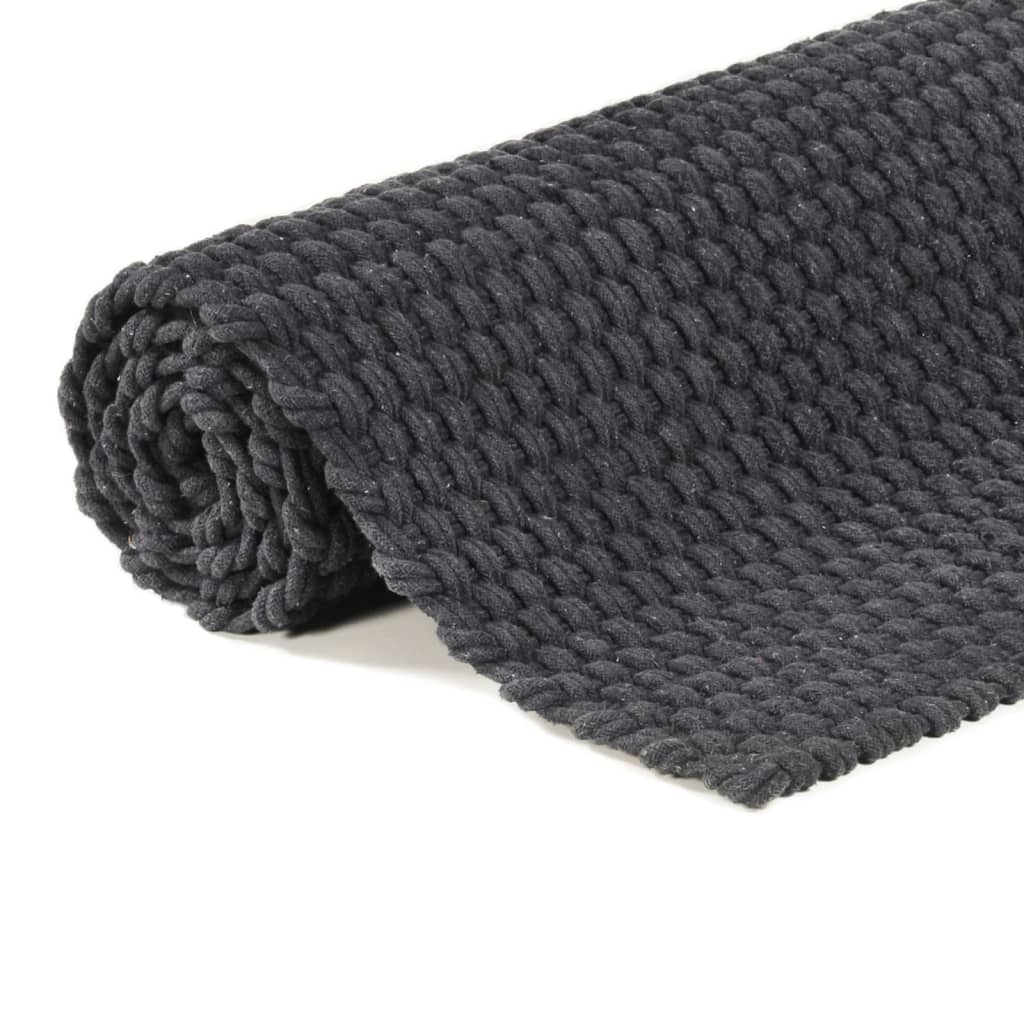 Teppich Rechteckig Anthrazit 180x250 cm Baumwolle