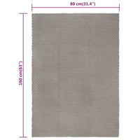 Thumbnail for Teppich Rechteckig Grau 80x160 cm Baumwolle
