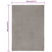 Thumbnail for Teppich Rechteckig Grau 120x180 cm Baumwolle