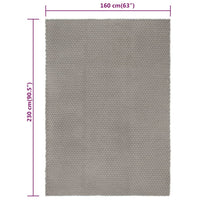 Thumbnail for Teppich Rechteckig Grau 160x230 cm Baumwolle