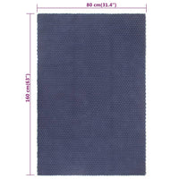 Thumbnail for Teppich Rechteckig Marineblau 80x160 cm Baumwolle