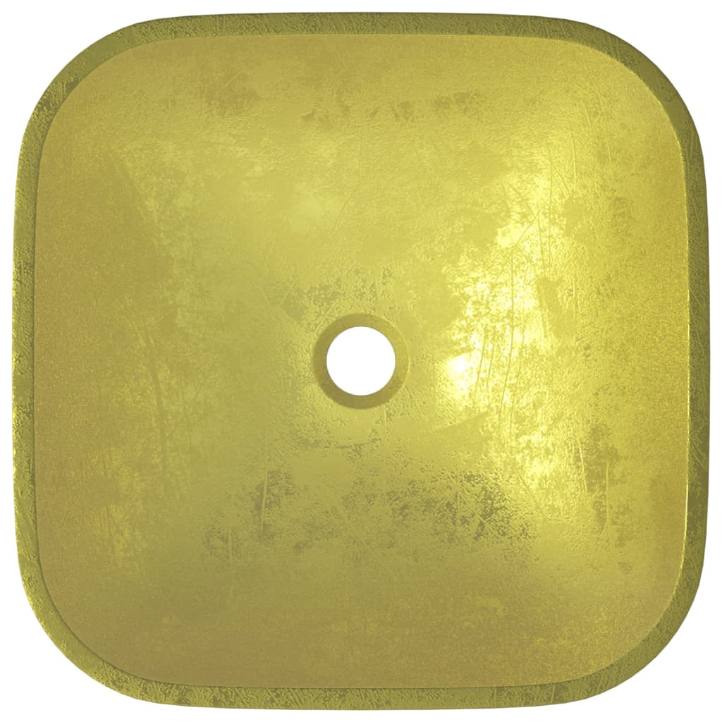 Waschbecken Glas 42x42x14 cm Gold