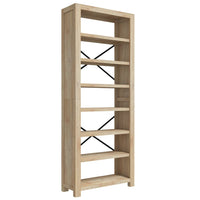 Thumbnail for Bücherregal 7 Fächer 80x30x200 cm Massivholz Akazie