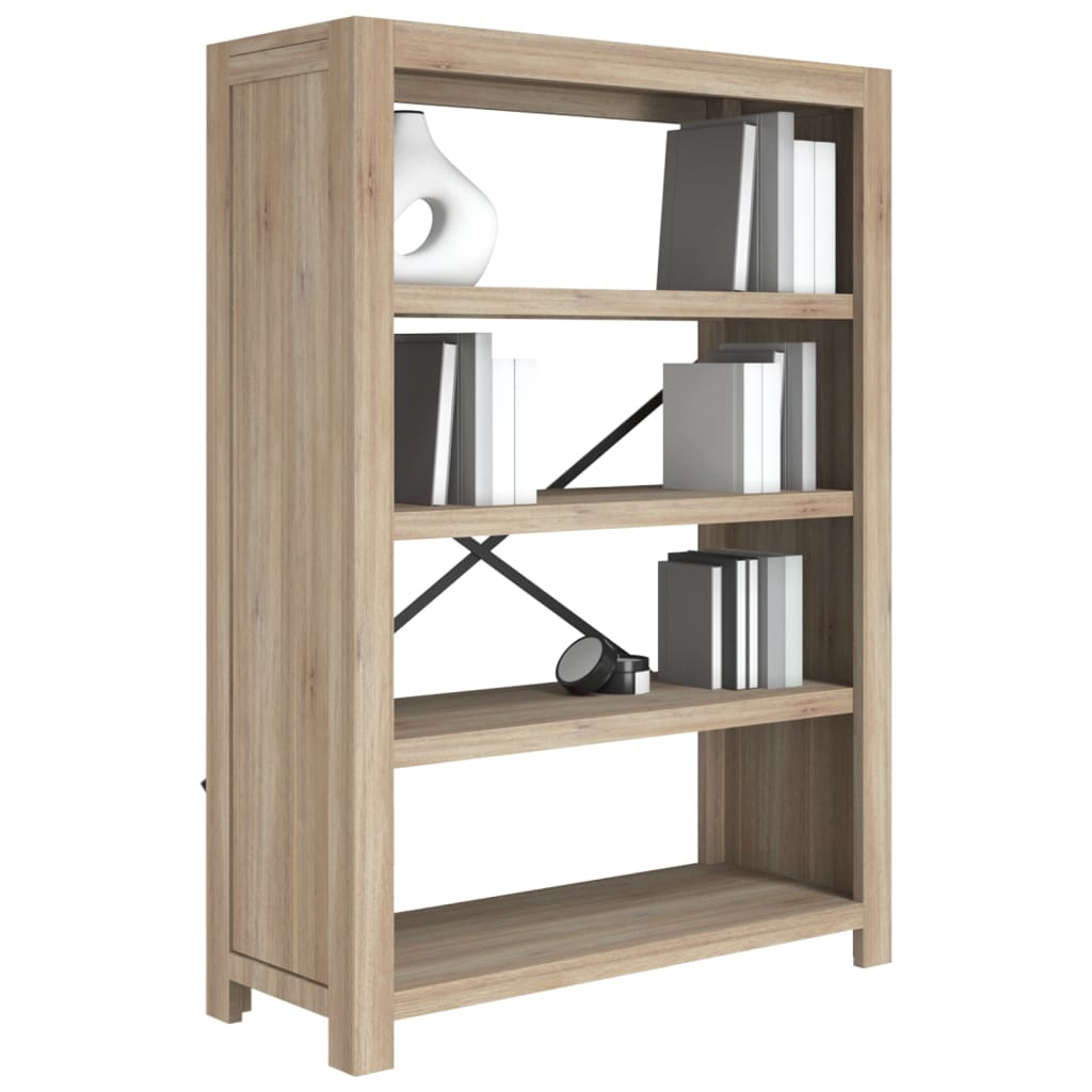 Bücherregal 4 Fächer 80x30x110 cm Massivholz Akazie