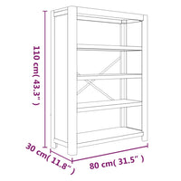 Thumbnail for Bücherregal 4 Fächer 80x30x110 cm Massivholz Akazie