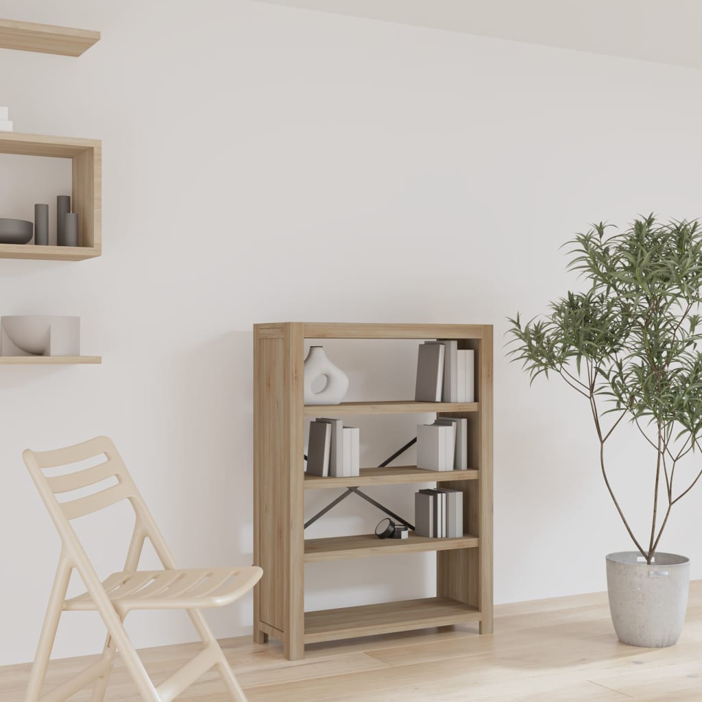 Bücherregal 4 Fächer 80x30x110 cm Massivholz Akazie