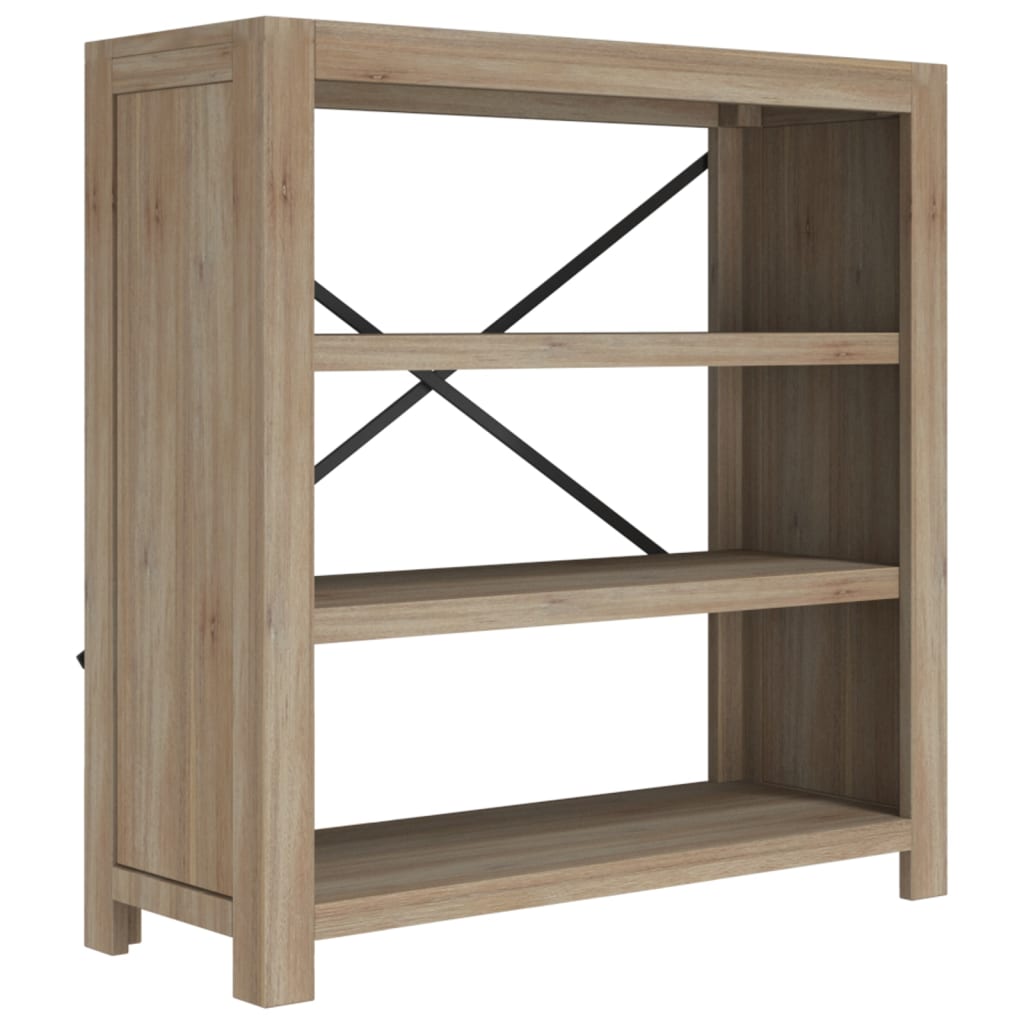 Bücherregal 3 Fächer 80x30x80 cm Massivholz Akazie