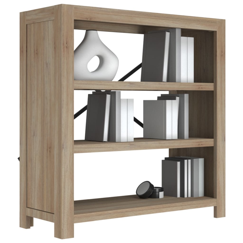 Bücherregal 3 Fächer 80x30x80 cm Massivholz Akazie