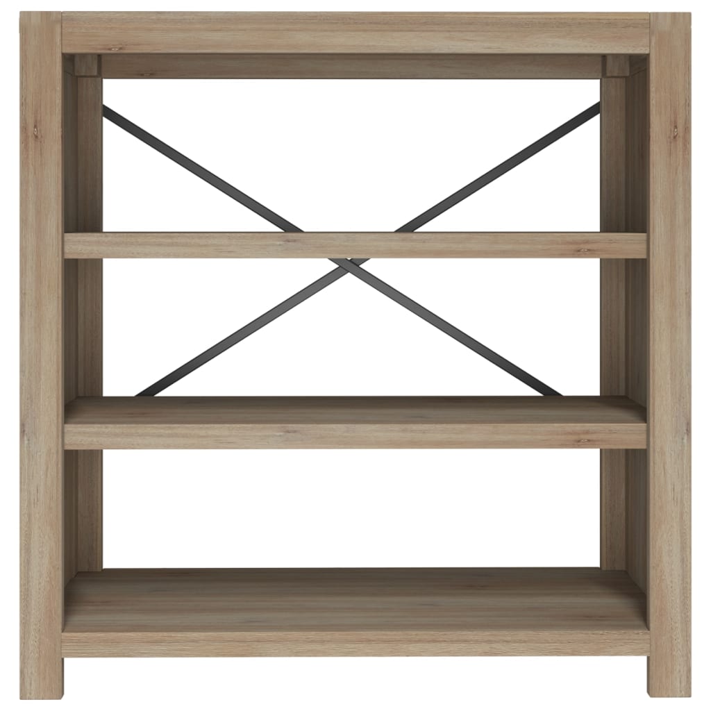 Bücherregal 3 Fächer 80x30x80 cm Massivholz Akazie