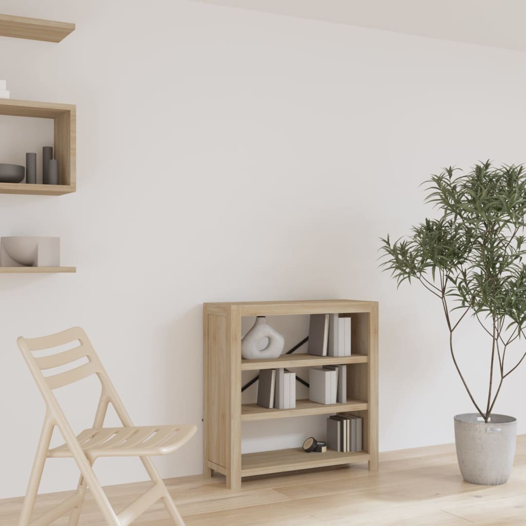 Bücherregal 3 Fächer 80x30x80 cm Massivholz Akazie