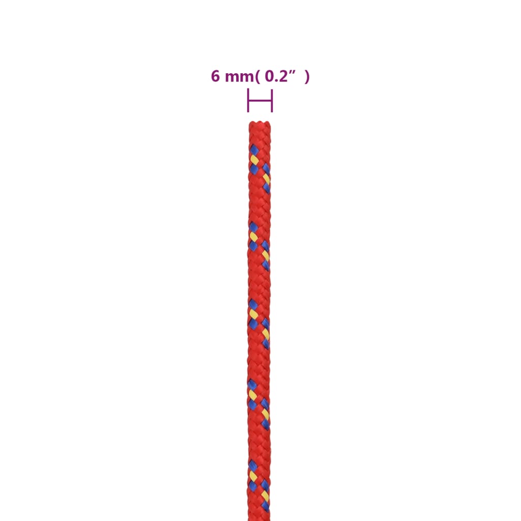Bootsseil Rot 6 mm 25 m Polypropylen