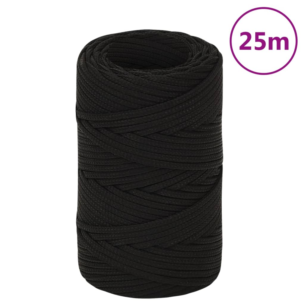 Arbeitsseil Schwarz 2 mm 25 m Polyester