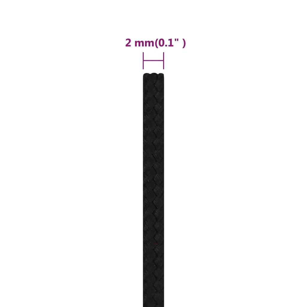 Arbeitsseil Schwarz 2 mm 500 m Polyester