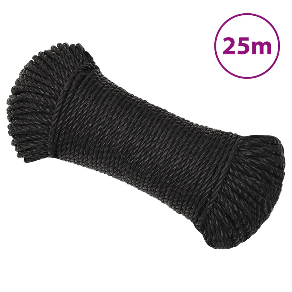 Arbeitsseil Schwarz 6 mm 25 m Polypropylen