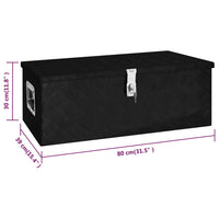 Thumbnail for Aufbewahrungsbox Schwarz 80x39x30 cm Aluminium