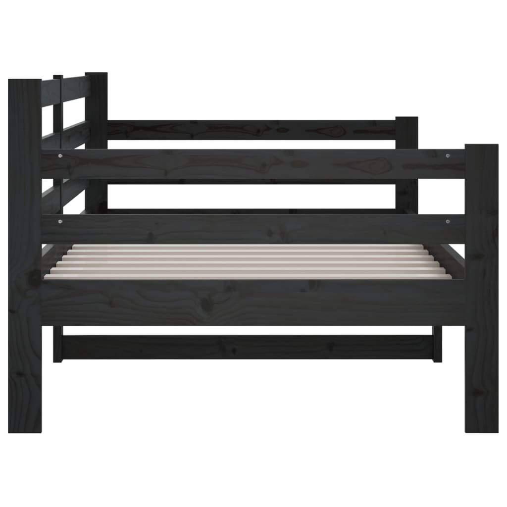 Tagesbett Schwarz 80x200 cm Massivholz Kiefer