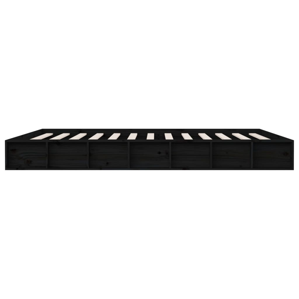 Massivholzbett Schwarz 120x200 cm