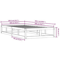 Thumbnail for Massivholzbett Weiß 100x200 cm