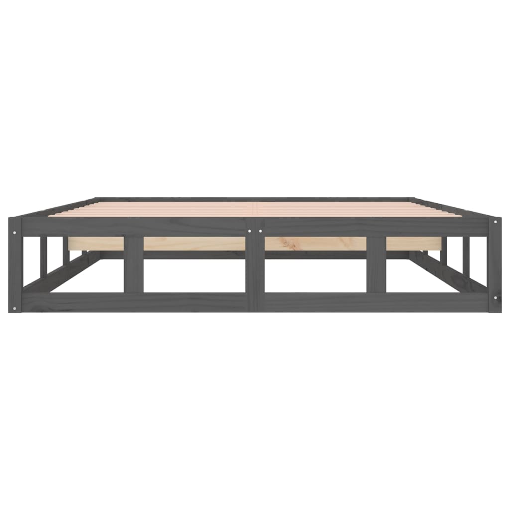 Massivholzbett Grau 150x200 cm 5FT King Size