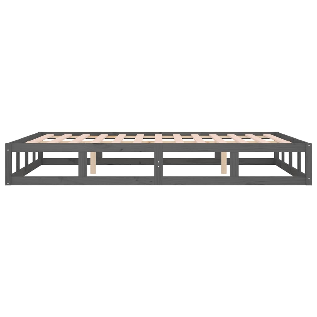 Massivholzbett Grau 150x200 cm 5FT King Size