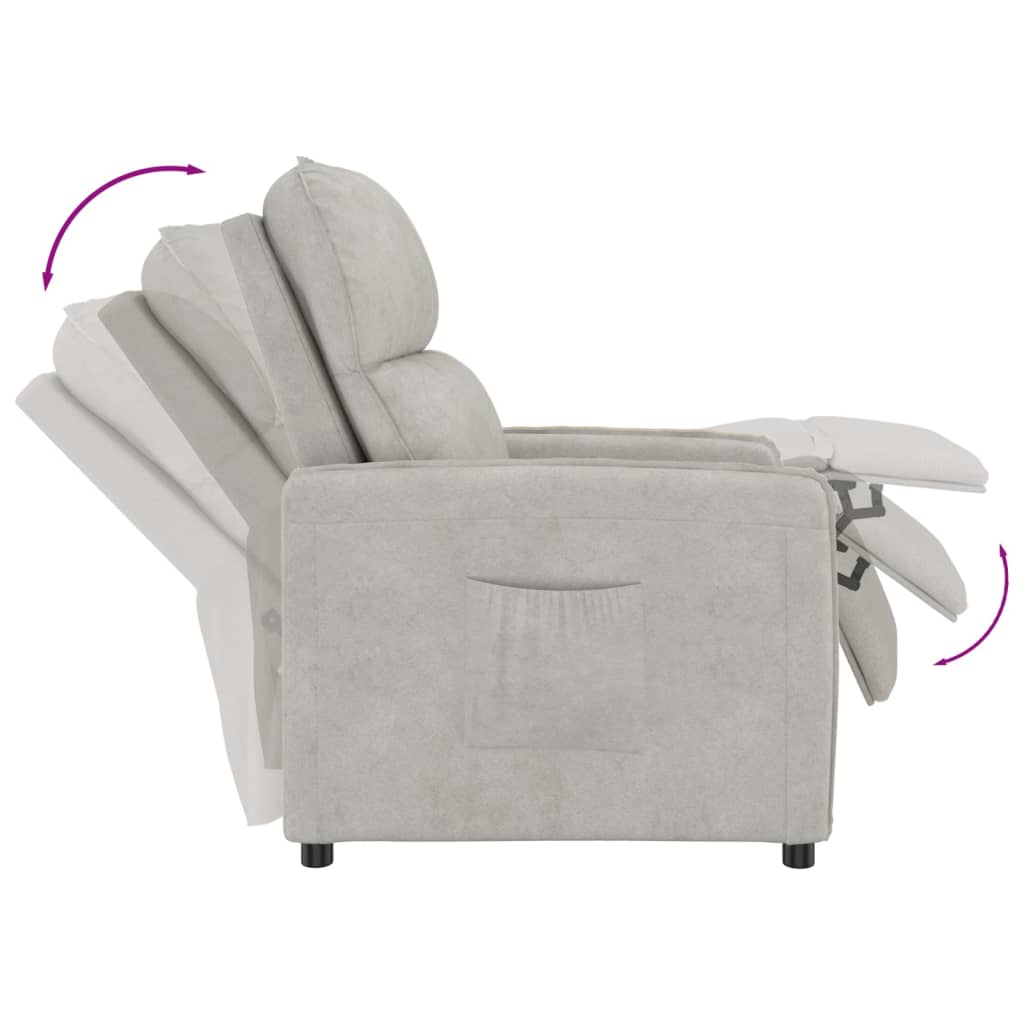 Relaxsessel Hellgrau Mikrofasergewebe