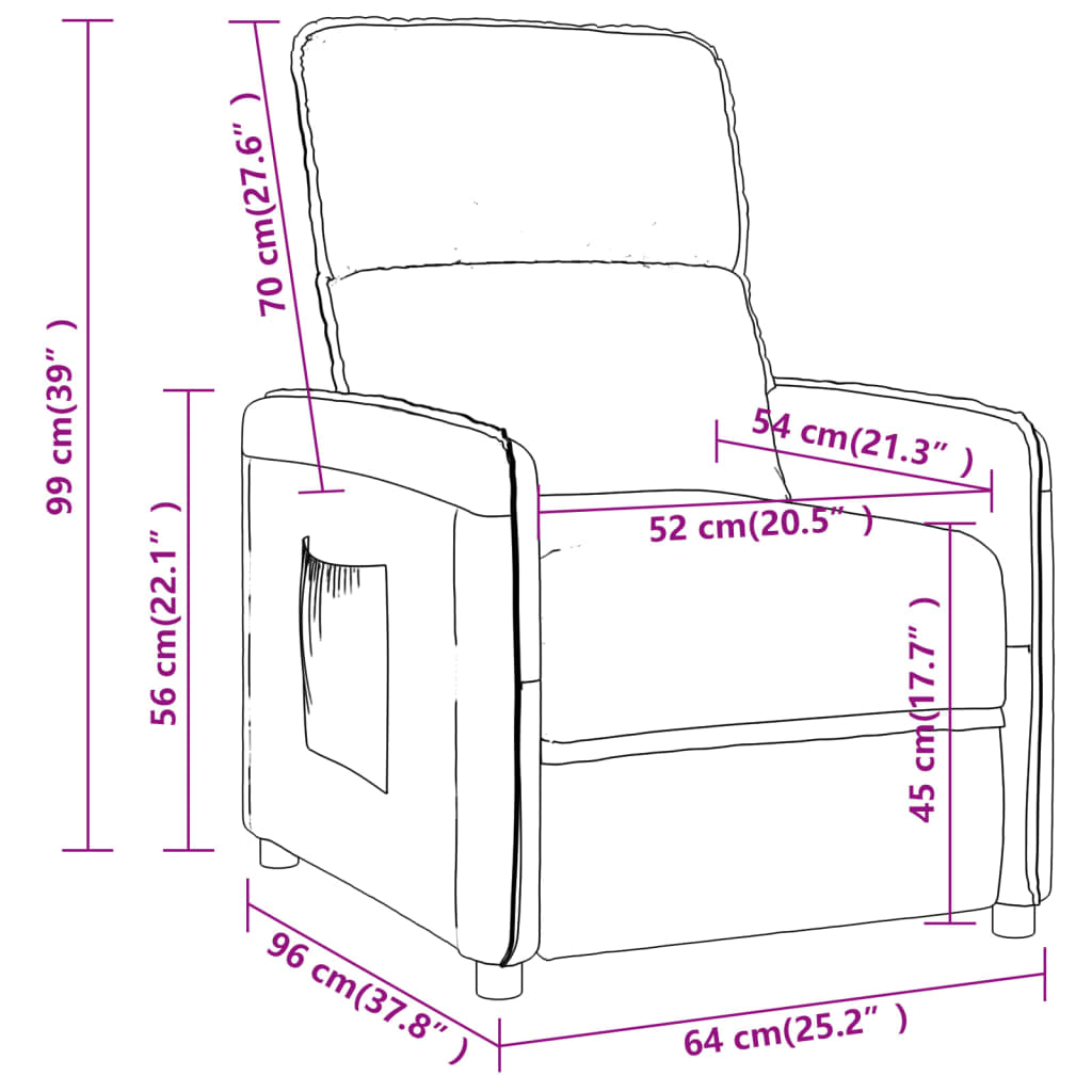Relaxsessel Creme Mikrofasergewebe