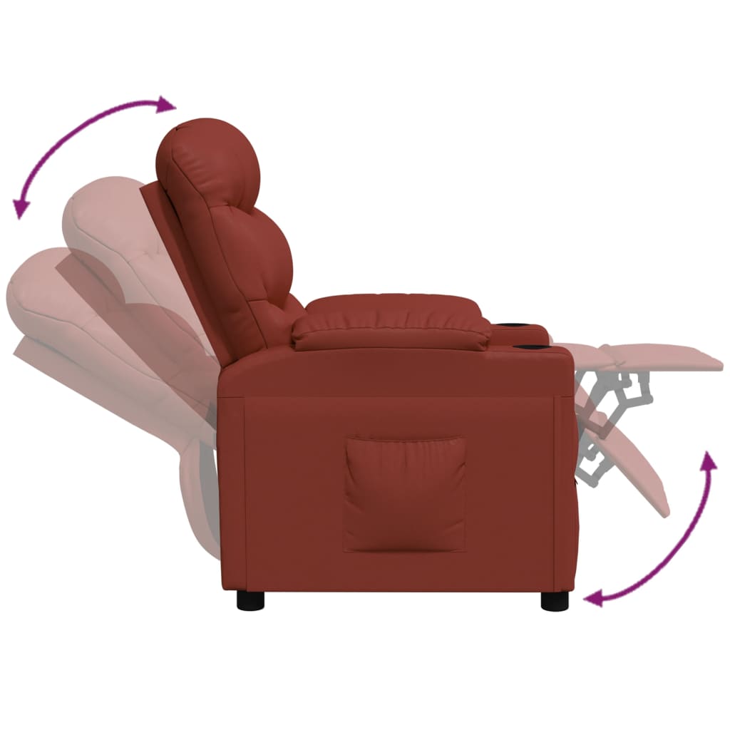 Relaxsessel Weinrot Kunstleder
