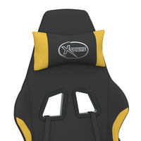 Thumbnail for Gaming-Stuhl Drehbar Schwarz und Hellgelb Stoff