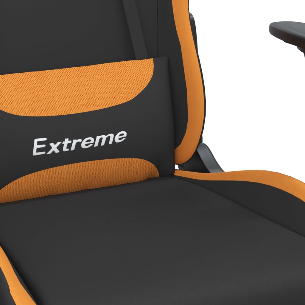 Gaming-Stuhl Drehbar Schwarz und Dunkelgelb Stoff