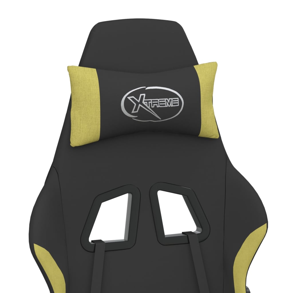 Gaming-Stuhl Drehbar Schwarz und Hellgrün Stoff