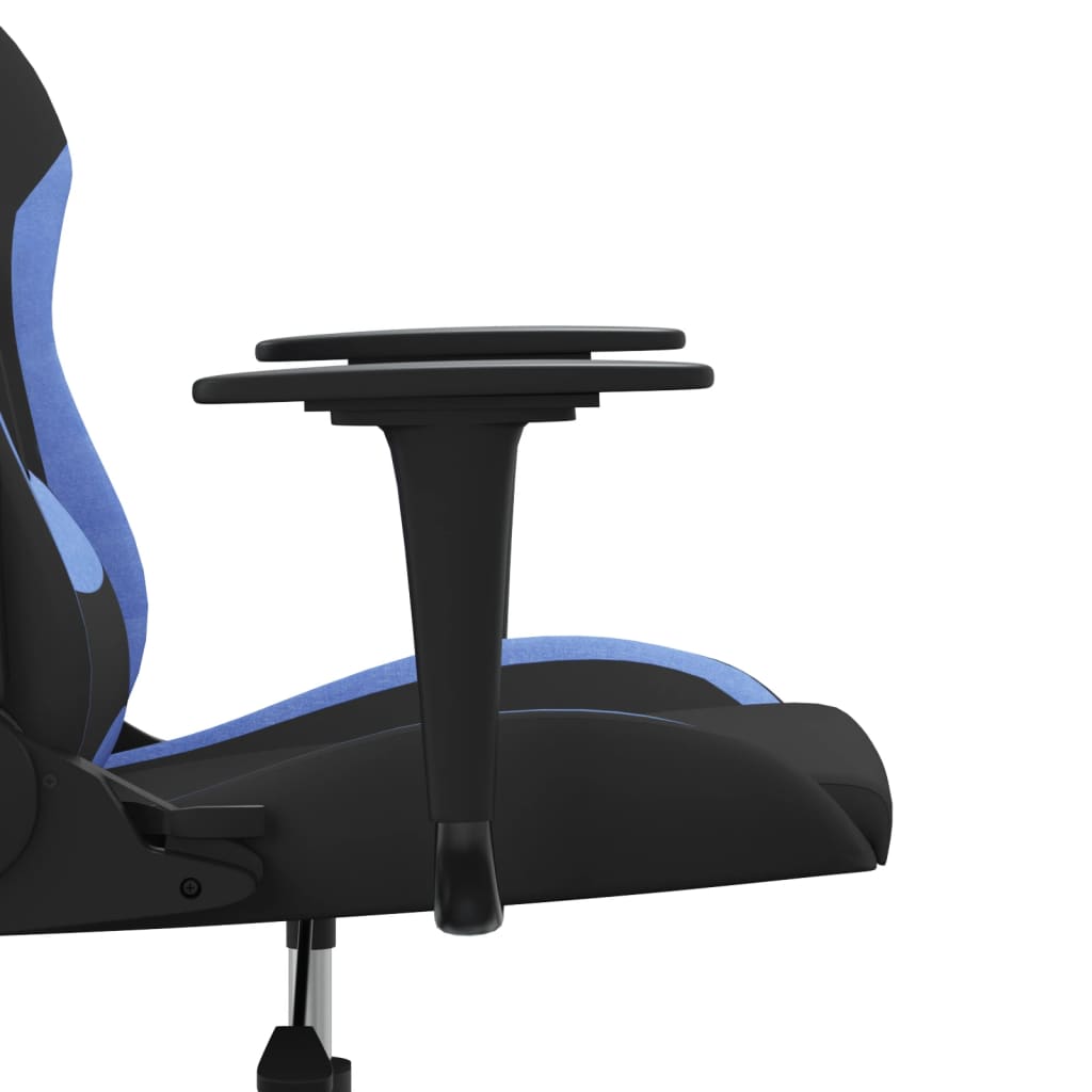Gaming-Stuhl mit Massagefunktion Schwarz und Blau Stoff